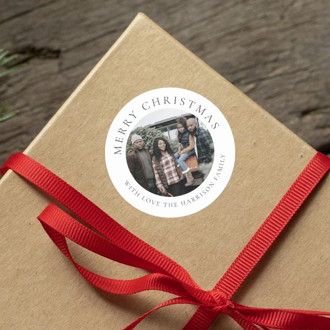 Sticker Rond Noël photo personnalisée (Créateur téléchargé)