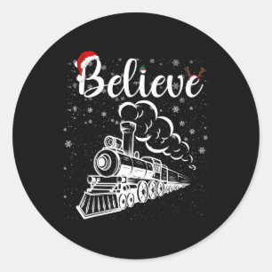 Sticker Rond Noël Pôle Nord Express Polaire Tous à l'étranger N