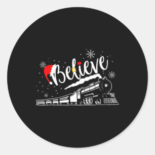 Sticker Rond Noël Pôle Nord Express Polaire Tous à l'étranger N