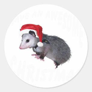 Sticker Rond Noël Possum génial