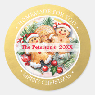 Sticker Rond NOËL Produits Pâtés D'Or Cookies Gingembre Maison