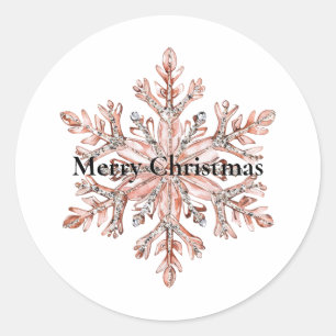 Sticker Rond Noël rose Gold Snowflake