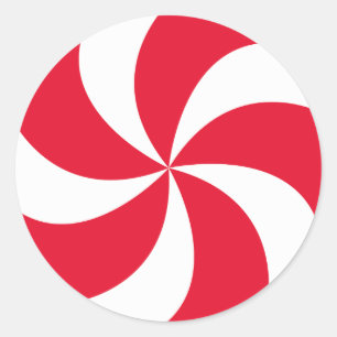 STICKER ROND NOËL ROUGE CANDY