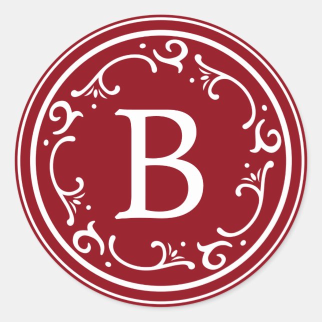 Sticker Rond Noël rustique et charmant de Monogramme (Devant)