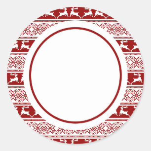 Sticker Rond Noël scandinave renne