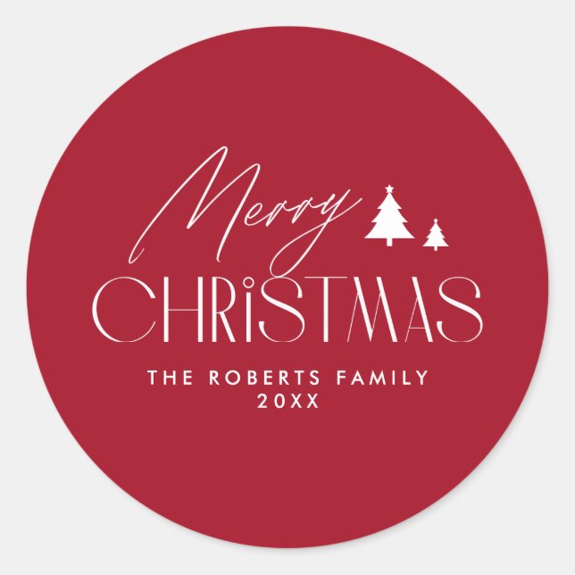 Sticker Rond Noël simple et élégant (Devant)