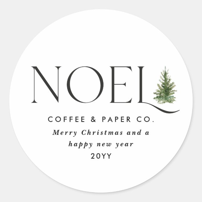 Sticker Rond Noel typographie moderne 1 entreprise photo (Devant)