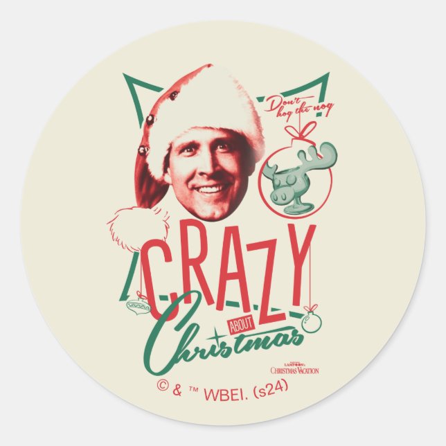 Sticker Rond Noël Vacances Fou À propos de Noël (Devant)