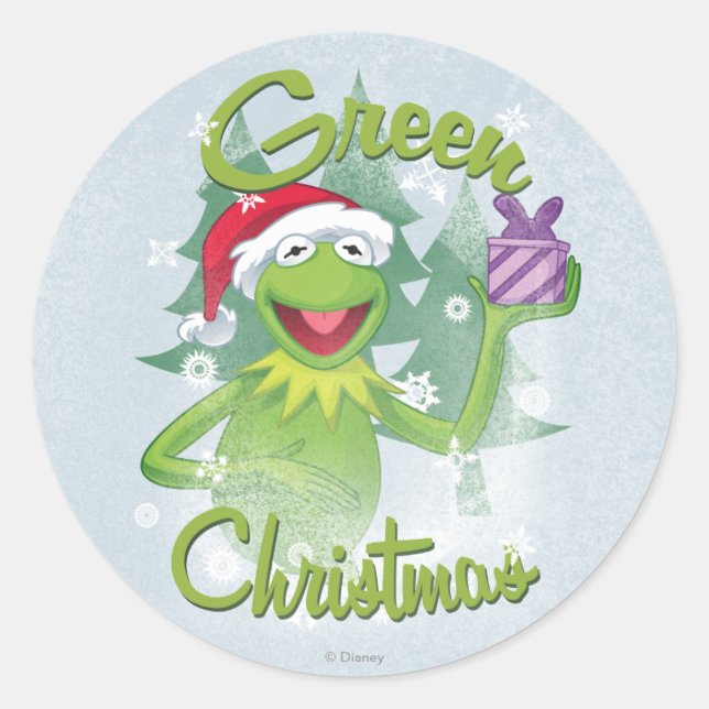 Sticker Rond Noël vert (Devant)