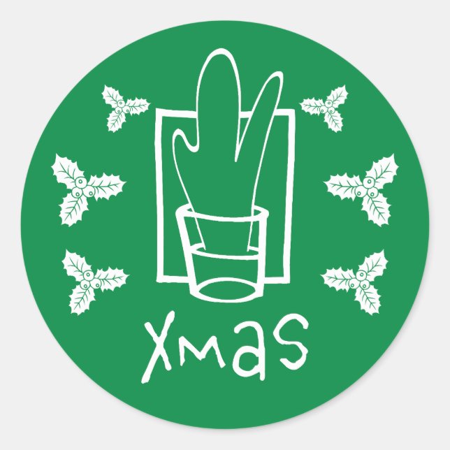Sticker Rond Noël Vert (Devant)