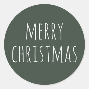 Sticker Rond Noël Vert foncé atténué Fêtes minimalistes
