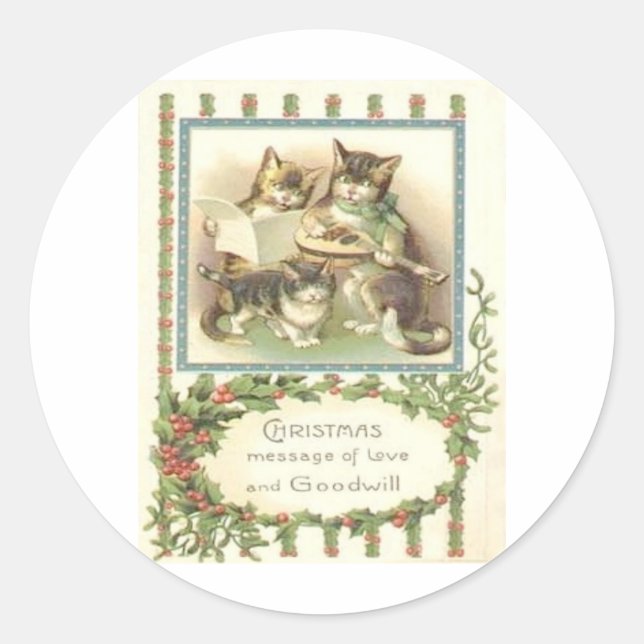 Sticker Rond Noël vintage (Devant)