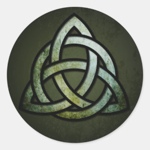 Sticker Rond Noeud celtique de Triquet (argent et noir, vert de