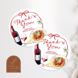Sticker Rond Nœud Coquette Rouge C'est l'Amour