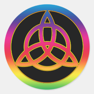 STICKER ROND NOEUD DE TRINITÉ D'ARC-EN-CIEL