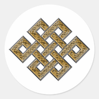 Sticker Rond Noeud mystique - Argent et Or 2