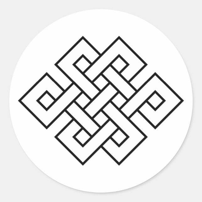 Sticker Rond Noeud Mystique - B&W 1 (Devant)