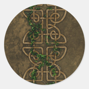 Sticker Rond Noeuds Celtiques Décoratifs Avec Lièvre