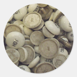 Sticker Rond Noeuds vintages en porcelaine chaude et froide