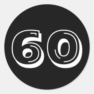 Sticker Rond Noir 60e anniversaire