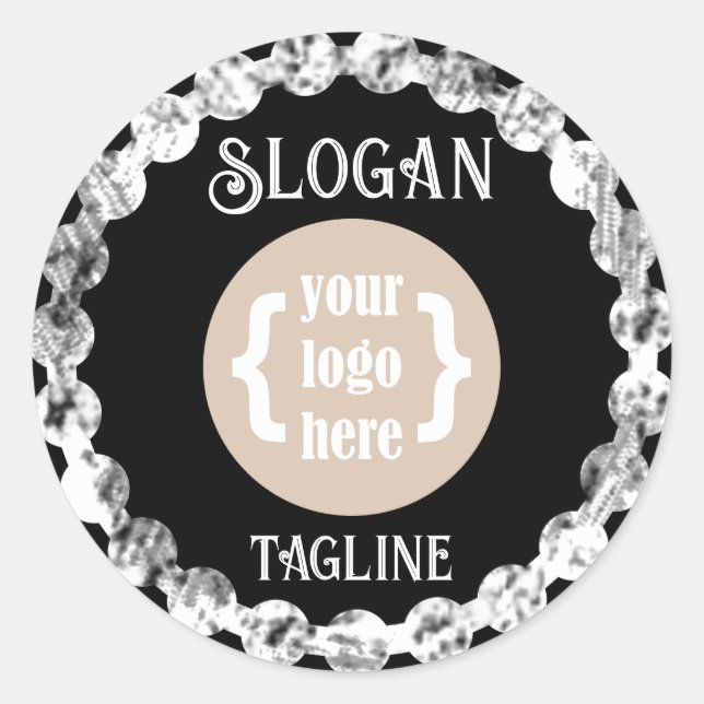 Sticker Rond Noir blanc, logo (Devant)