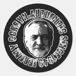 STICKER ROND NOIR D'AUTOCOLLANT DE JEREMY CORBYN