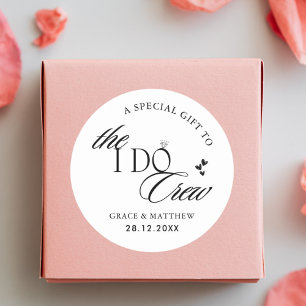 Sticker Rond Noir et Blanc Cadeau de mariage pour les témoins d