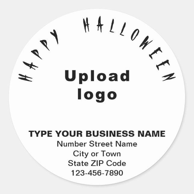 Sticker rond noir et blanc Halloween d'affaires (Devant)