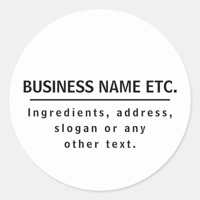 Sticker Rond Noir et blanc polyvalent (Devant)