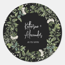 Noir floral mariage Lily Invitation classiques