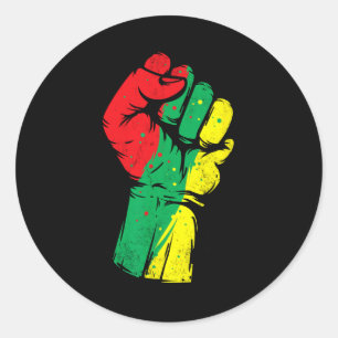 Sticker Rond Noir Histoire Mois Premier Black Power Femmes Homm