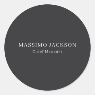 Sticker Rond Noir Mat Professionnel Moderne Élégant Simple