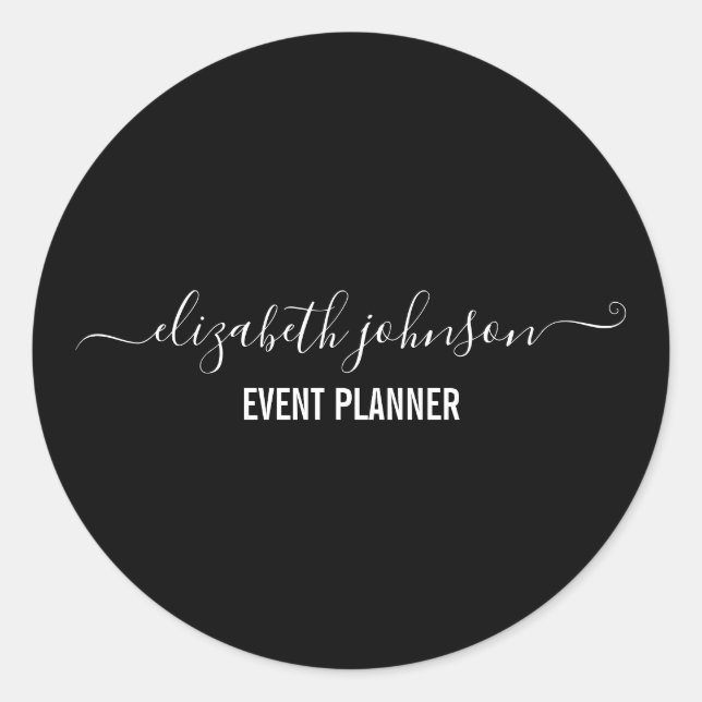 Sticker Rond Noir minimaliste moderne (Devant)