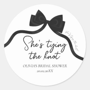 Sticker Rond Noir nœud papillon elle attache le nœud shower de