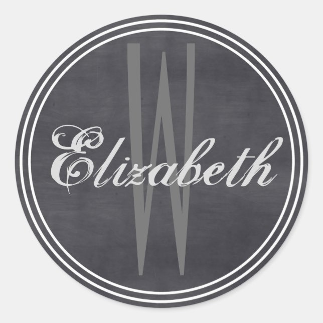 Sticker Rond Noir Nom du tableau noir Phoques de l'enveloppe de (Devant)