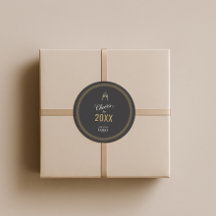 Noir & Or moderne Joyeux Nouvel An Grec Meander