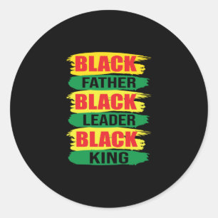 Sticker Rond Noir Père Black Leader King (2)