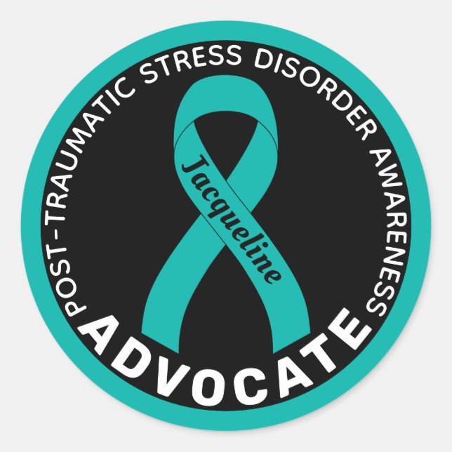 Sticker rond noir pour l'avocat de la sensibilisat (Devant)