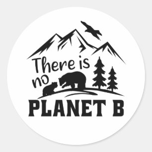 Sticker Rond Noir simple Il n'y a pas de planète B