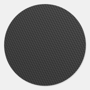 Sticker Rond Noir Tigement Tissé Fibre de Carbone Texté