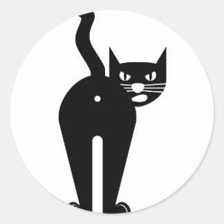 Sticker Rond Noir trou de cul de chat