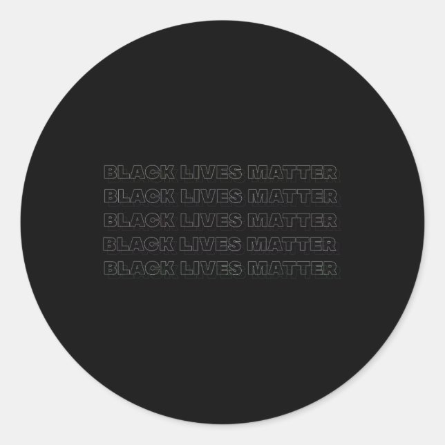 Sticker Rond Noir vit la conscience raciale (Devant)