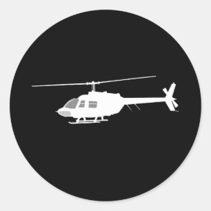 Sticker Rond Noir volant de silhouette de couperet