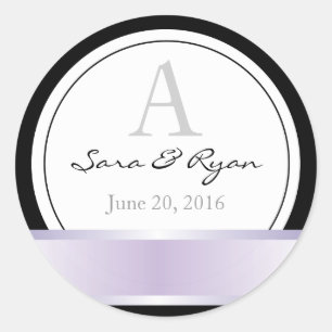 Sticker Rond Noircissez avec le sticke pourpre de mariage de
