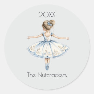 Sticker Rond Noisette de Noël Ballerina Aquarelle