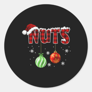 Sticker Rond Noix de poitrine Noël Correspondantes Couple châta