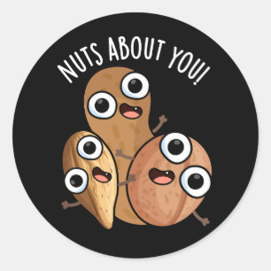 Sticker Rond Noix Fou De Toi Drôles de Jeux de Mots sur les Noi