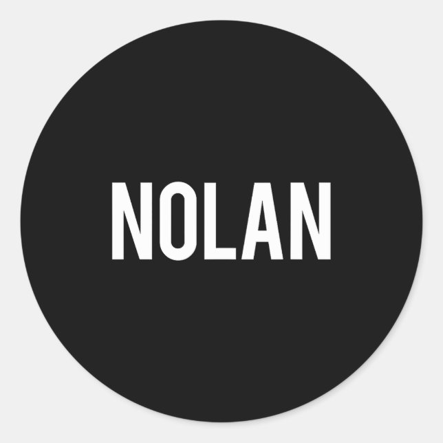 Sticker Rond Nolan - Cool New Funny Name Fan Gift Tee  (Devant)