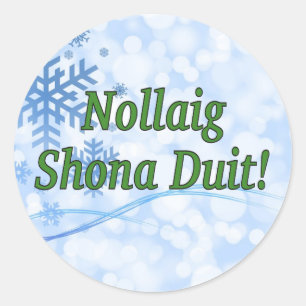 Sticker Rond Nollaig Shona Duit ! Joyeux Noël dans le gf
