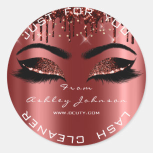 Sticker Rond Nom Beauté Lashes Bourgogne Gold Lashes Yeux